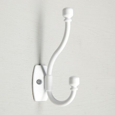 Крючок мебельный двухрожковый TUNDRA цвет белый матовый 3853830