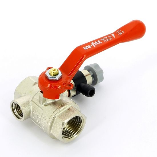 Кран шаровый со спускником Uni-fitt Ду15