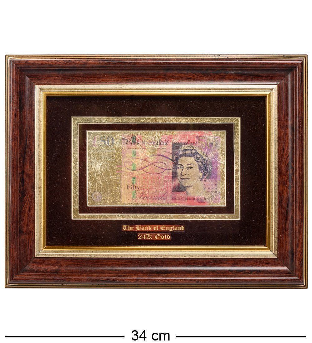 Gold Leaf HB-005 Панно «Банкноты 50 GBP (фунт стерлингов) Англия»