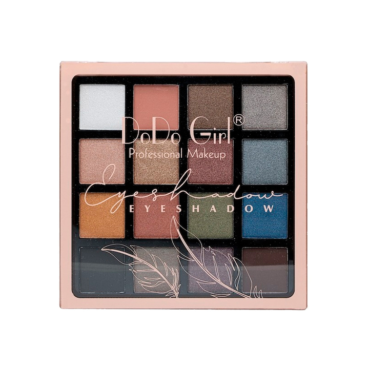 Тени для век DoDo Girl Professional Makeup тон 02, 16 цветов, 28,8 г