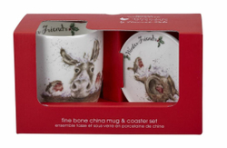 Royal Worcester - Wrendale Designs Кружка Winter Friends 310 мл с подставкой / артикул   WNOZ3943-XG  / GTIN 749151668973