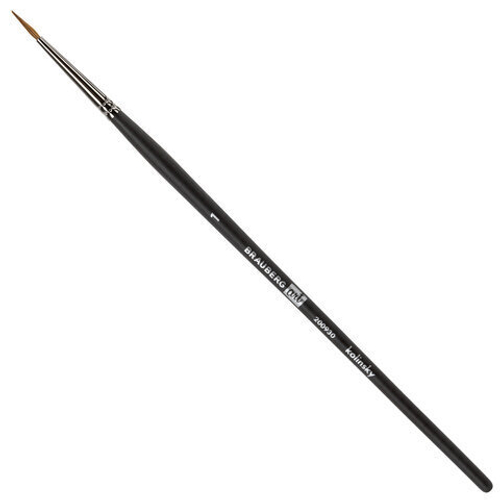 Кисть художественная проф. BRAUBERG ART CLASSIC, колонок, круглая, № 0, короткая ручка, 200929