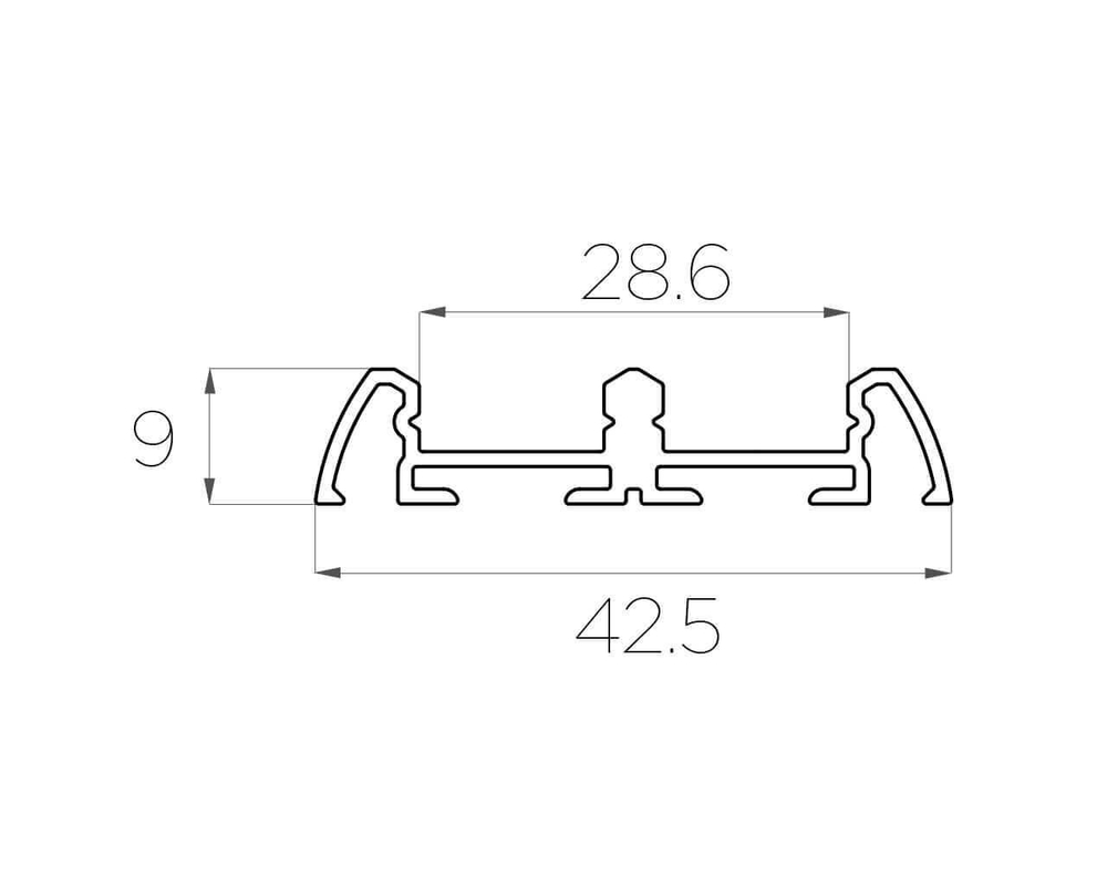 Профиль накладной алюминиевый двойной LC-LP-0942-2 Anod