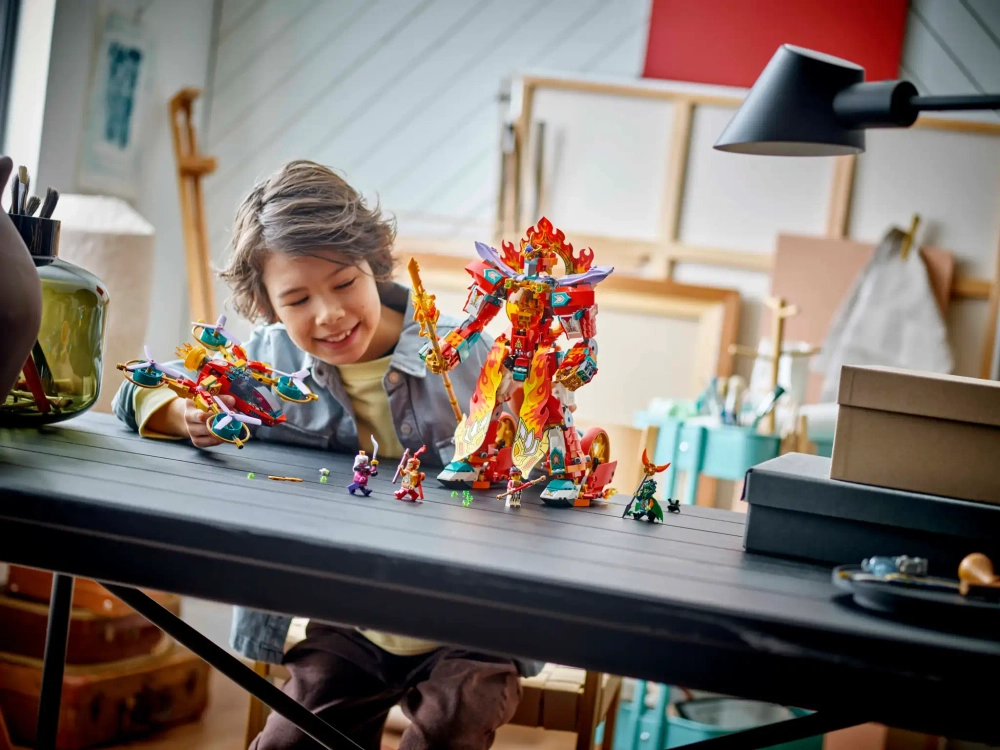 Конструктор LEGO Monkie Kid 80057 Боевой робот Нежы "Огненное кольцо"