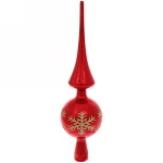 Верхушка на ёлку 26 см «Снежинка», Красный/золото