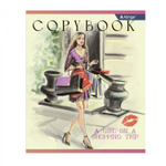 Тетрадь 36 л., А5, клетка, Alingar "Girls", скрепка, офсет, мелованный картон (стандарт), 5 дизайнов в пленке т/у