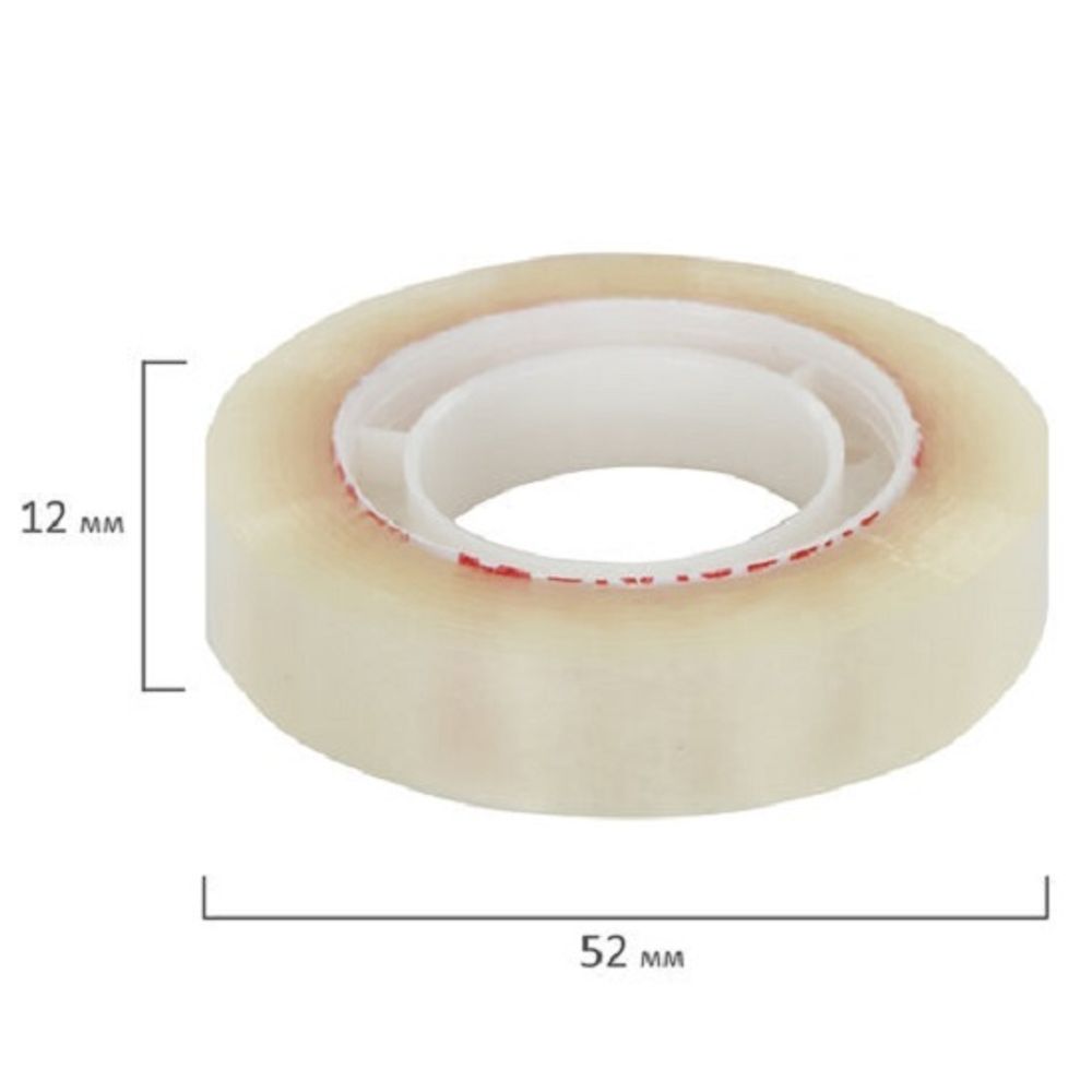Клейкая лента 12*33, прозрачная, Brauberg