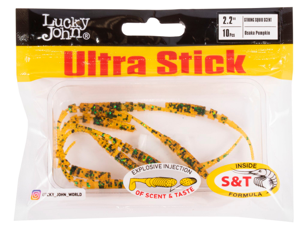 Мягкая съедобная приманка LJ Pro Series Ultra Stick 2.2 in (56 мм), цвет PA19, 10 шт