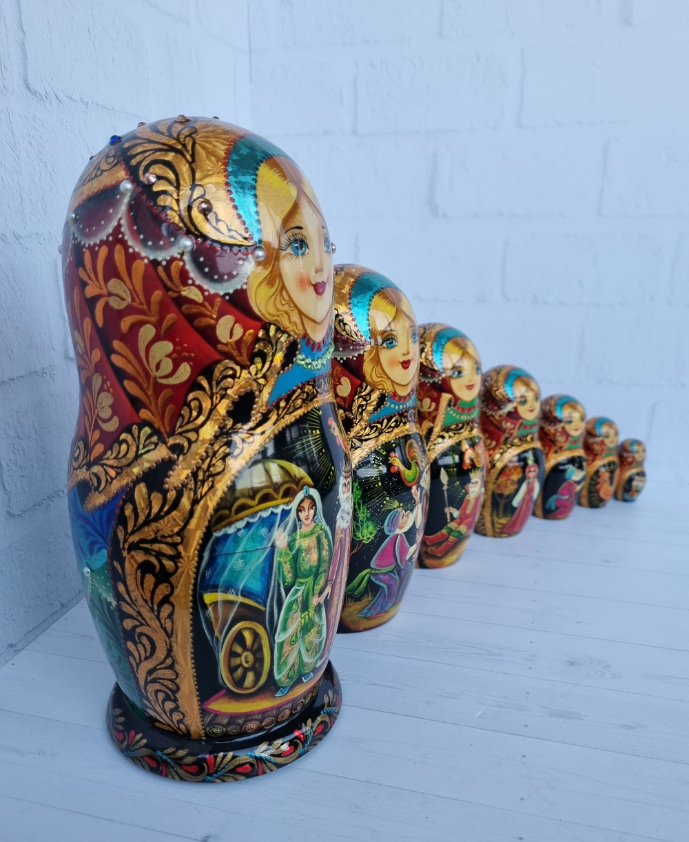 Матрешка "Сказка о золотом петушке" 7 мест