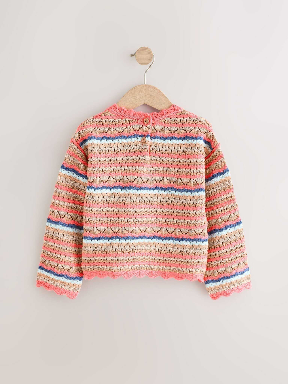 Джемпер вязаный для девочки Next AC6-542, Персиковый, Бежевый