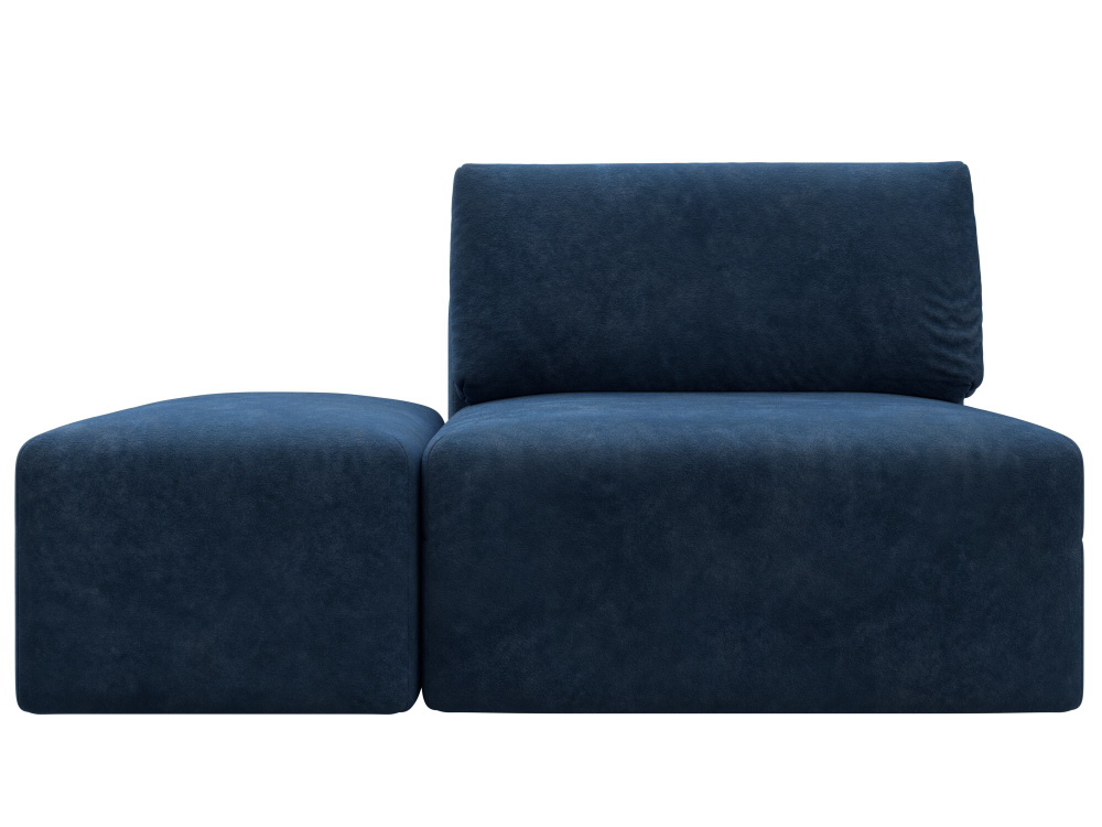 Модули диван и пуф Лига-060 НПБ, BRUT 11 синий, Велюр, 129605