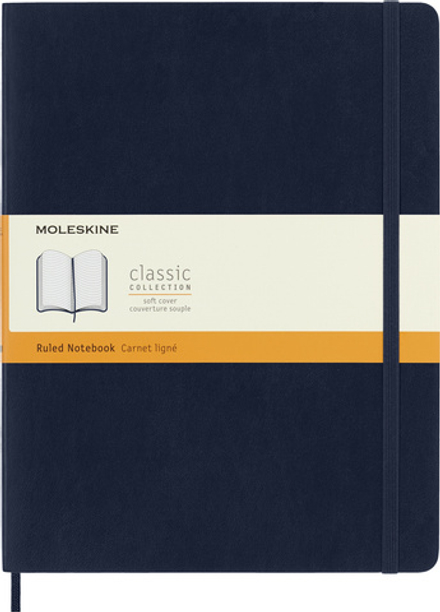 Блокнот Moleskine Classic Soft (QP621B20) XLarge 190х250мм 192стр. линейка мягкая обложка синий сапфир