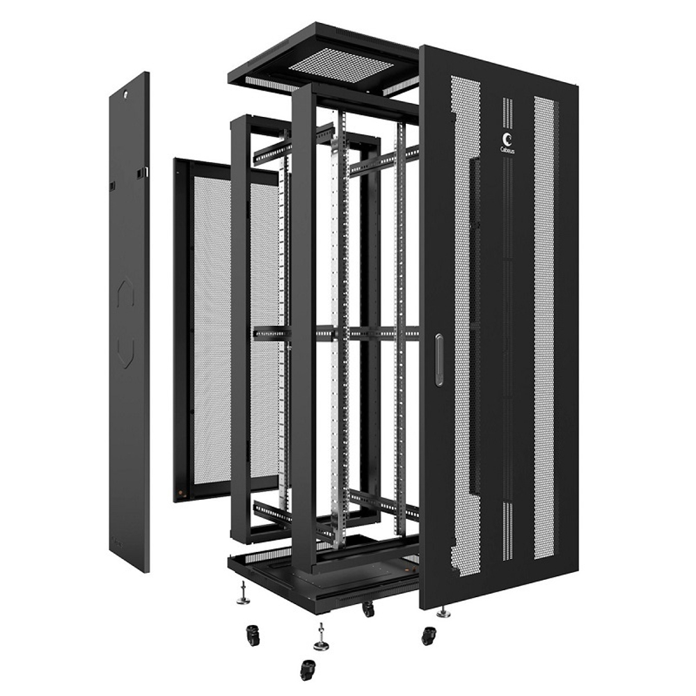 Шкаф напольный 19", 18U Cabeus ND-05C-18U60/60-BK