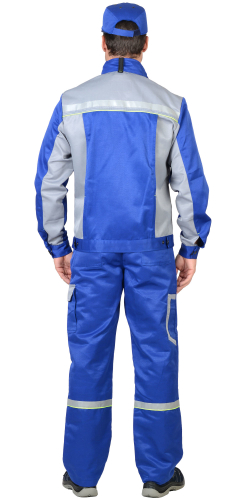 Костюм Nerss-ПРАКТИК куртка, п/к васильковый со св.серым