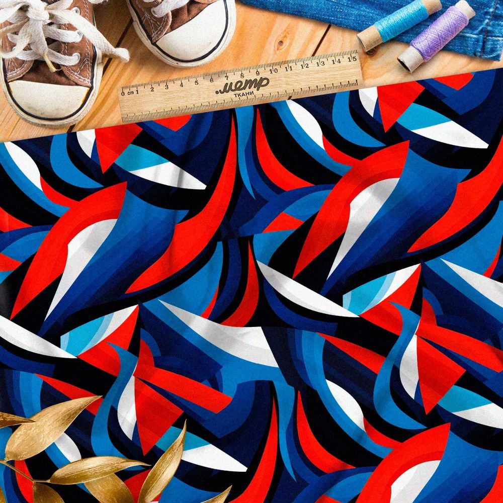 Ткань премиум таффета футуристические полеты