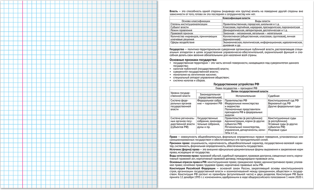 Тетрадь предметная 48 л., HARDCORE ОБЩЕСТВОЗНАНИЕ, клетка