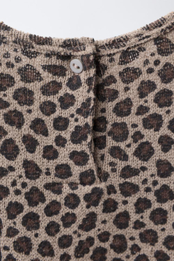 ZARA КОМБИНИРОВАННОЕ ПЛАТЬЕ С ПРИНТОМ, РЫЖЕВАТО-КОРИЧНЕВЫЙ