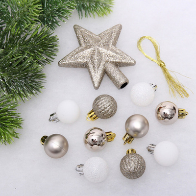 Набор ёлочных украшений «Brilliant pirouette» 30 предметов, Белый/Шампань