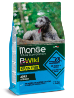 Сухой корм Monge Dog BWild GRAIN FREE для взрослых собак всех пород, беззерновой, анчоусы c картофелем и горохом 2,5 кг