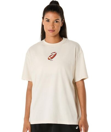 Женская теннисная футболка Asics Court Graphic Short Sleeve - Бежевый