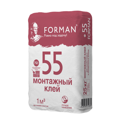 ФОРМАН 55 Клей цементный для газобетона 25кг по низкой цене