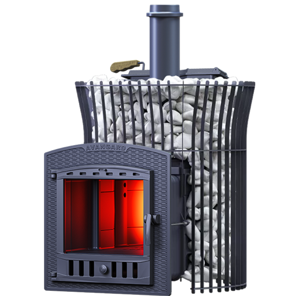 Печь для бани Авангард ЗК 35 (П2) Ураган в сетке Тюльпан