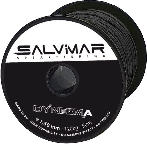 Линь Salvimar Dyneema черный ø2 мм 240 кг 1 метр (катушка 50 м)