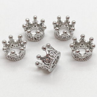 Бусина Корона Milano LUX, цвет серебро (родий), размер 10*7 мм, цена за 1 шт