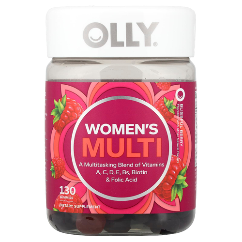 OLLY, Мультивитамины для женщин, блаженные ягоды, 130 жевательных таблеток