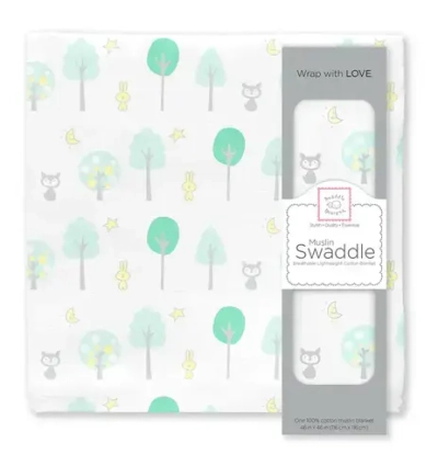 SwaddleDesigns SDM-156SC Пеленка муслиновая - Green Woodland
