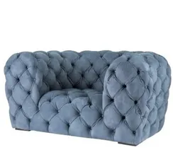 Кресло Chester, серо-голубой велюр