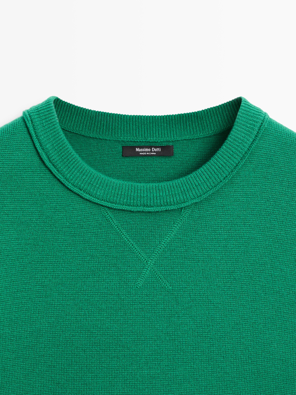 Massimo Dutti Хлопковый вязаный свитер, зеленый