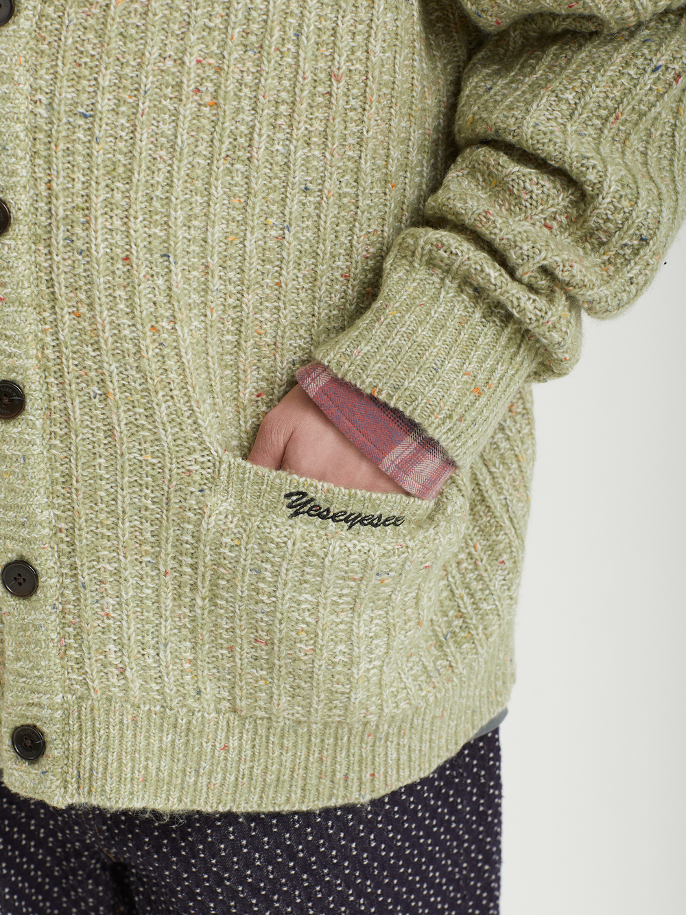 Мужской Кардиган Speckle Yarn Knit