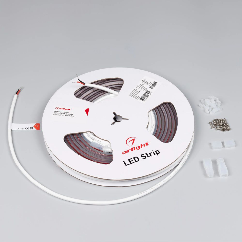 Светодиодная лента герметичная CSP-PFS-X320-10mm 24V Day4000 (10 W/m, IP68, TWP100, 5m) (Arlight, -) 045051