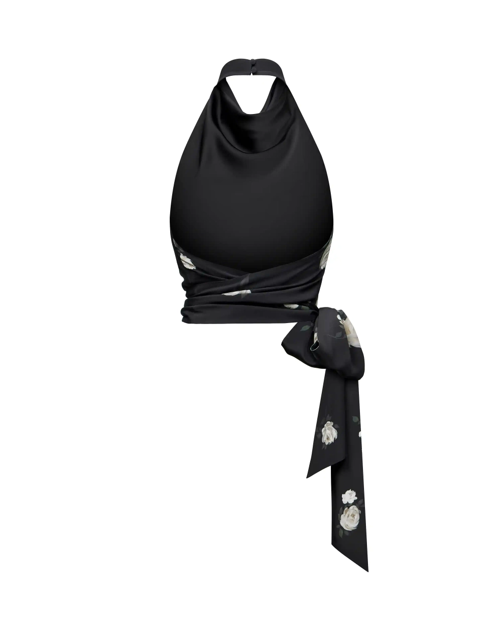 Eliana, топ из черного крепдешина с цветочным принтом