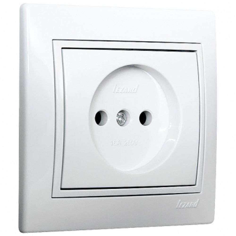 Розетка LEZARD MIRA 1-местная с/п б/з бел. 16А 250В