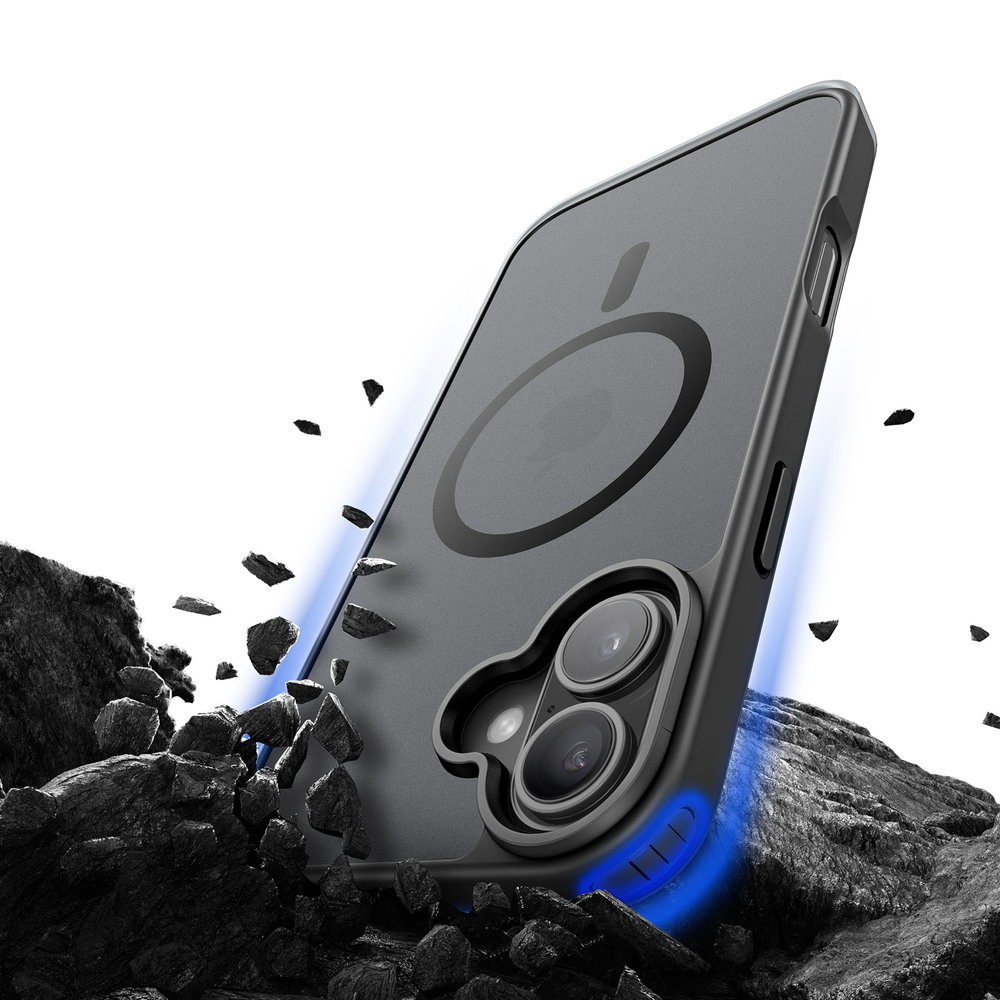 Матовый защитный чехол черного цвета с MagSafe для iPhone 17, серия Yind Series от Dux Ducis