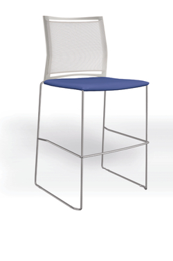 Web стул на полозьях кухонный/барный со спинкой-сеткой