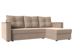 Диван угловой Атланта без стола правый угол, Бежевый, Велюр, 117033