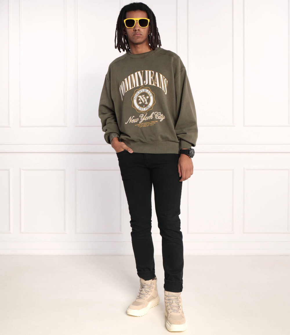 Худи TJM BOXY LUXE VARSITY CREW Tommy Jeans - зеленый(DM0DM17798)