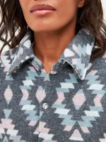 Рубашка Kefirmaykifer оверсайз Этно розово-голубая