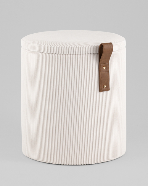 Пуф Руни S с ящиком вельвет белый