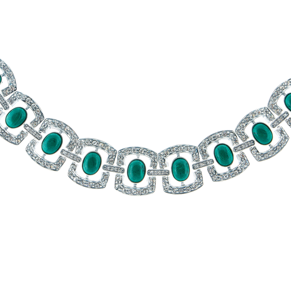 "Парадиз"  ожерелье в серебряном покрытии из коллекции "Самоцветы" от Jenavi с замком пряжка