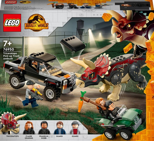 Конструктор LEGO Jurassic World 76950 Нападение трицератопса на пикап