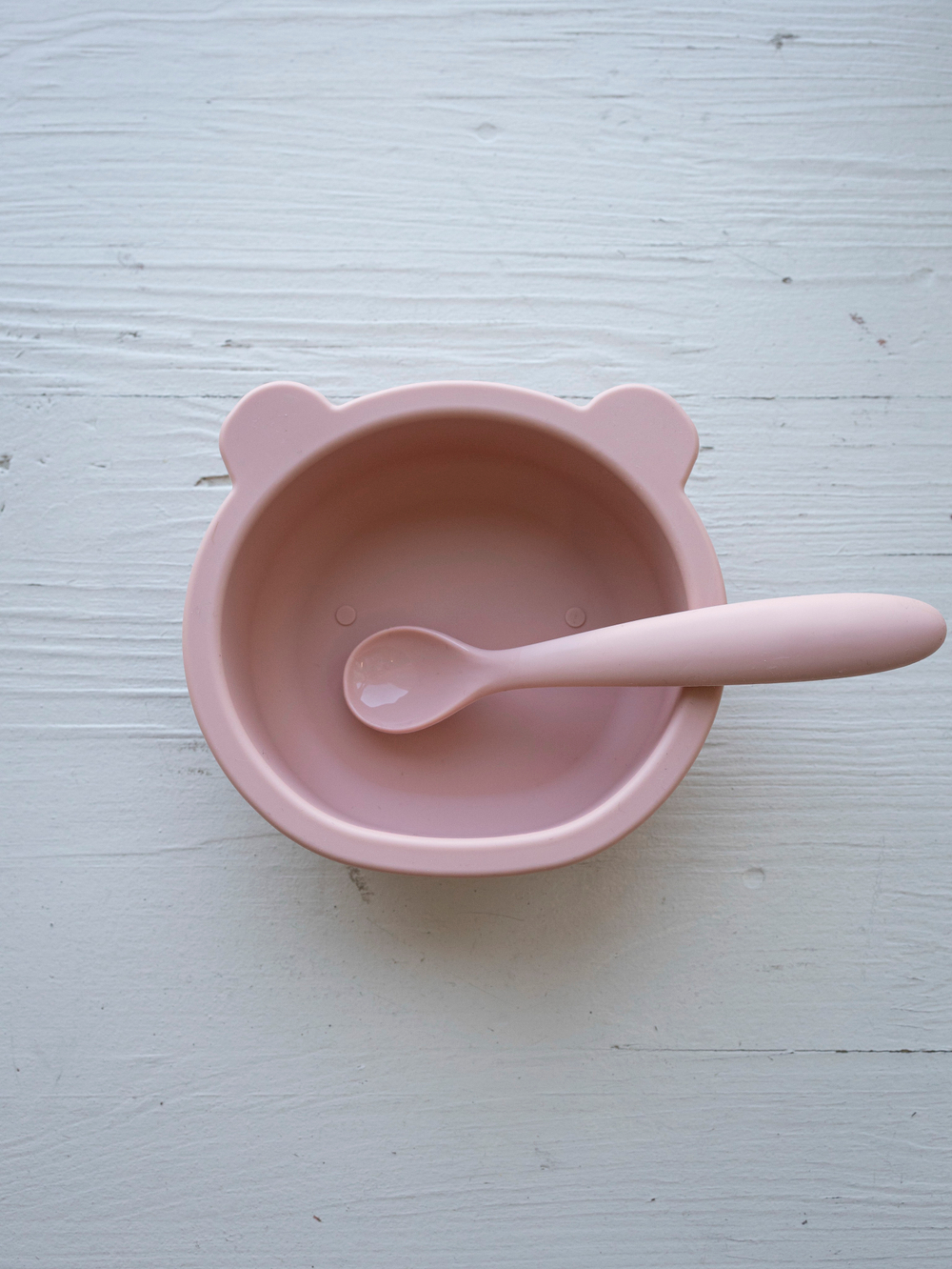 Набор посуды для детей - миска и ложка Мишка, Cotton candy