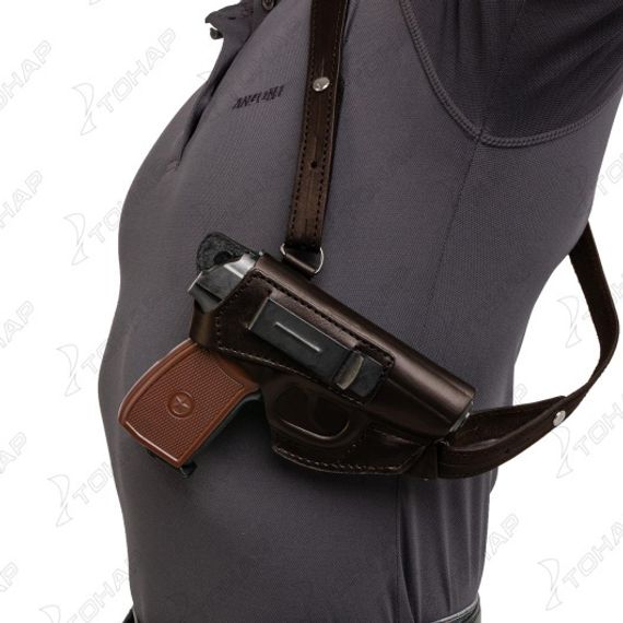 Кобура опер. под ПМ гориз. на резинке коричневая (HS-ОК-2/2br) Helios