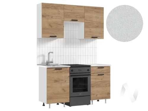 Кухня Рио NEW ЛДСП 1;5м (белый/дуб крафт/антарес)