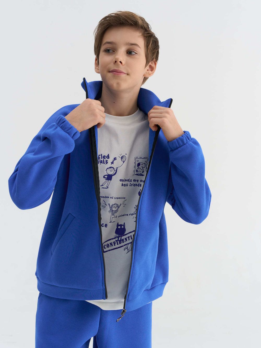 Олимпийка на молнии "Электрик" утепленная 7+