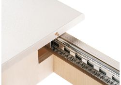 Деревянный стол Морнит 220(320)х110 слоновая кость / золото