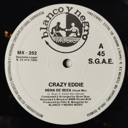 Винтажная виниловая пластинка LP Crazy Eddie and Q.Q. Freestyle Nena De Ibiza (Girl Of Ibiza) (Spain 1990) Maxi Single 45 RMP